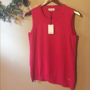 NWT Women's Calvin Klein Sleeveless Sweater Blouse